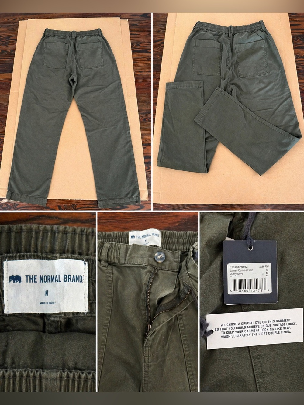 The Normal Brand Olive Green Canvas Chinos